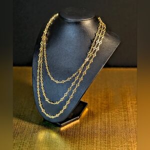 Golden 3tier Chain Byzantine Cross Women's Necklace